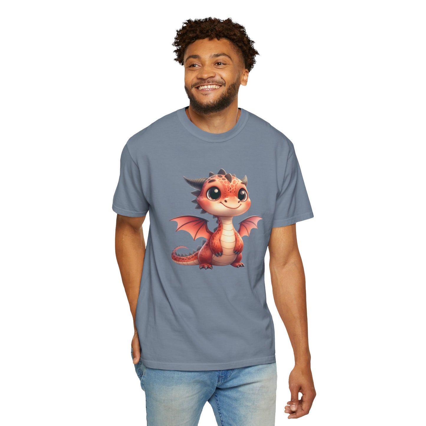 Playful Whimsy Dragon - Unique Cartoon-Style Dragon T-Shirt Design for Fun and Fantasy Lovers