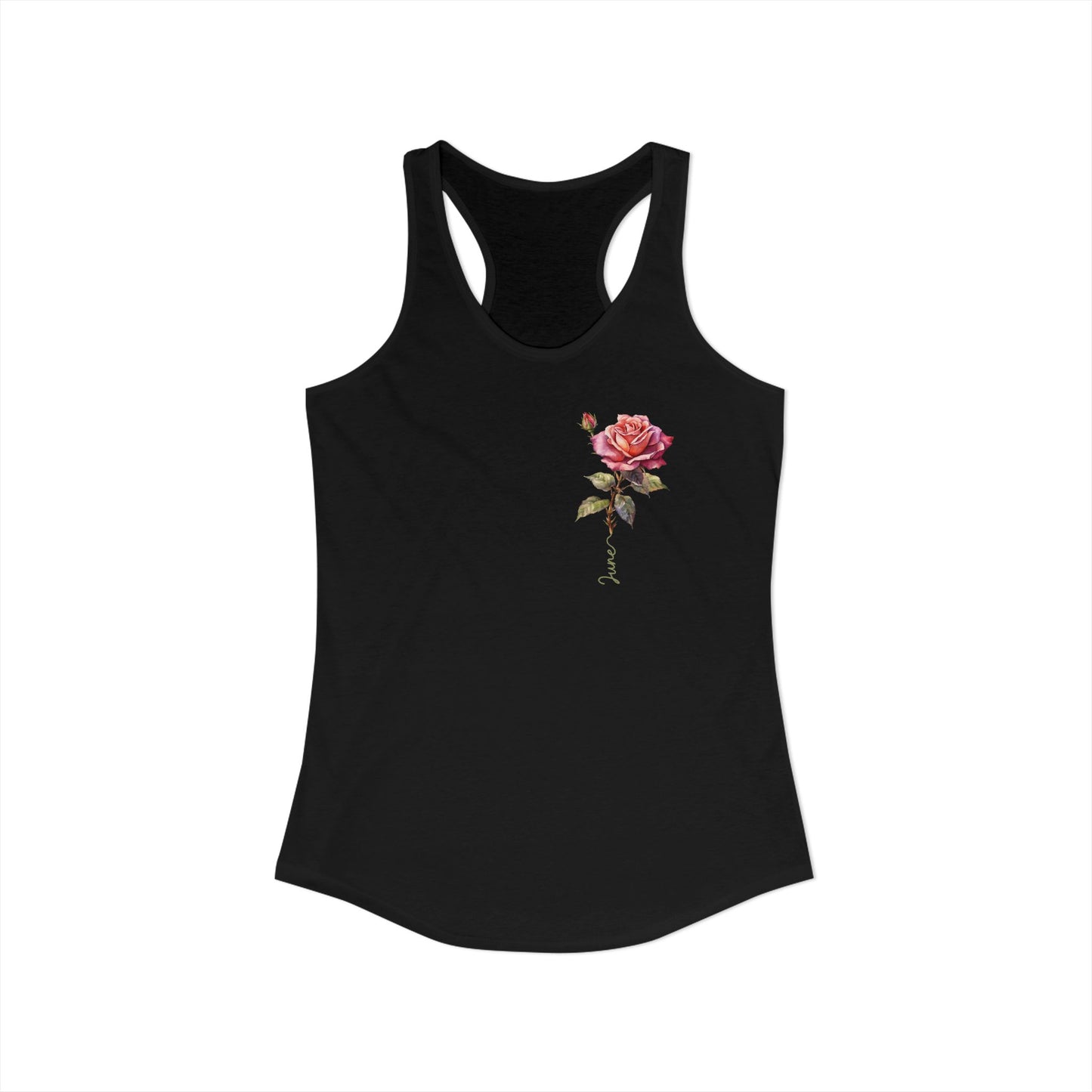 June Birth Flower Racerback – Watercolor Rose Tank for Soft‑Girl Summer Birthdays