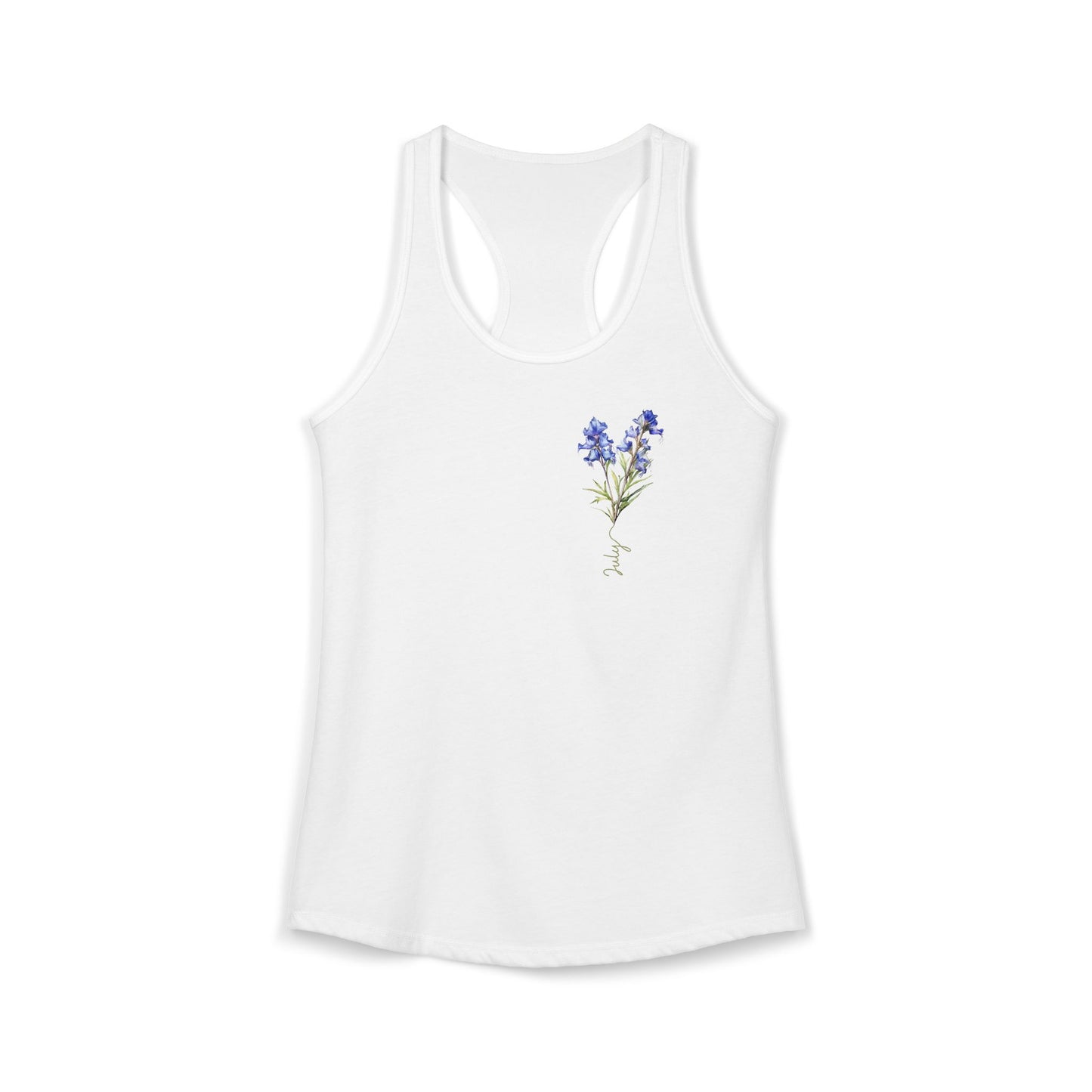 July Birth Flower Larkspur - Women’s Watercolor Tank Top