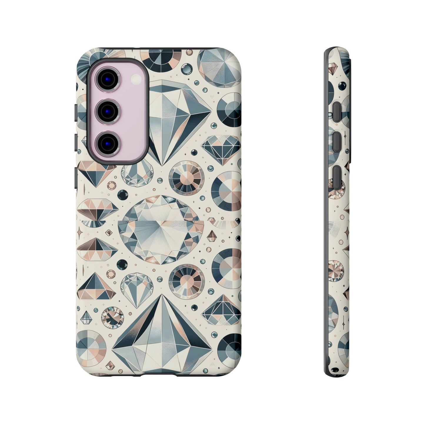 Diamond Pattern iPhone Case | Dual Layer Tough Cover | Luxury Gemstone Print | Glossy or Matte Finish | Shockproof Polycarbonate & TPU Shell
