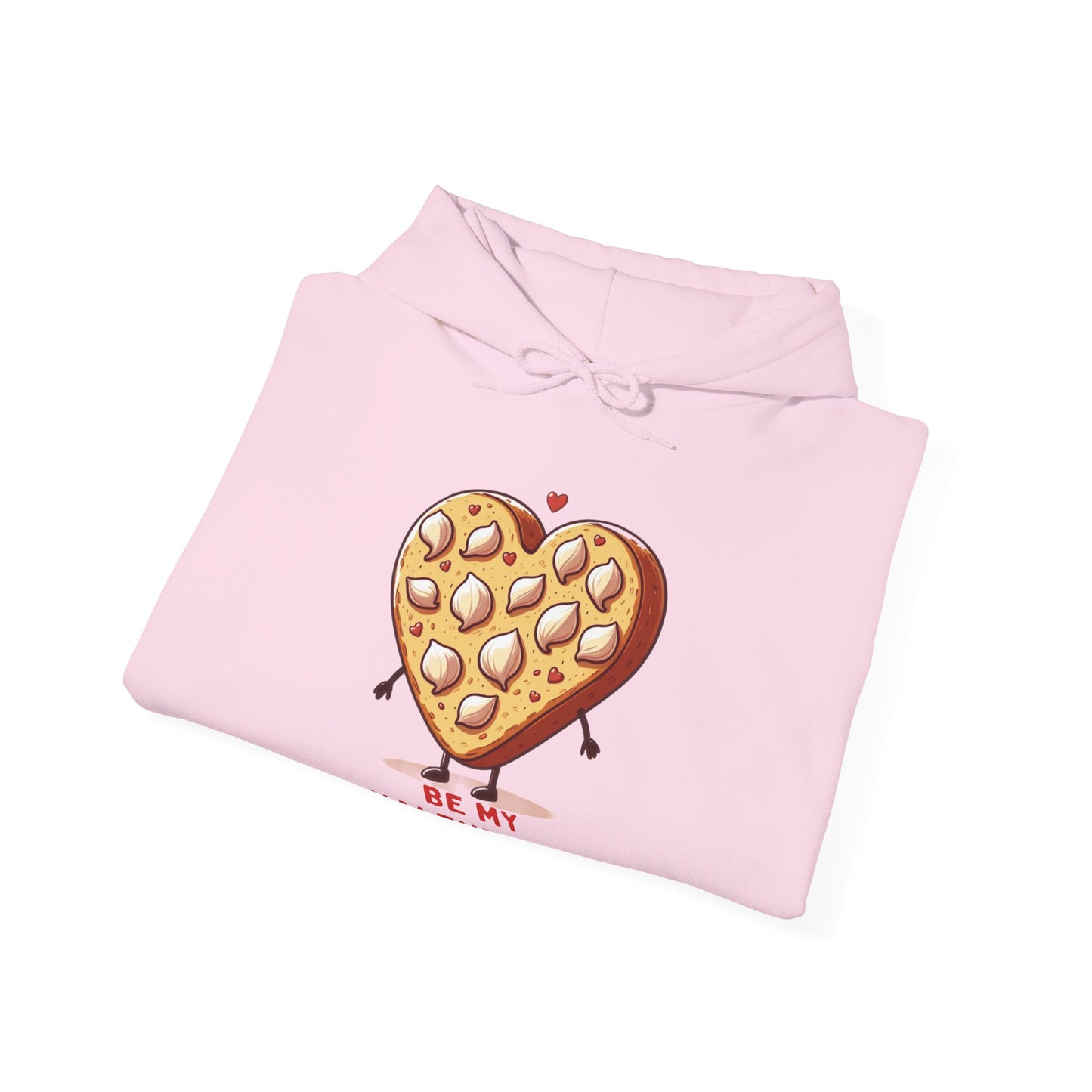 Garlic Bread Heart Hoodie Be My Valentines Unisex Sweatshirt - Funny Foodie Gift