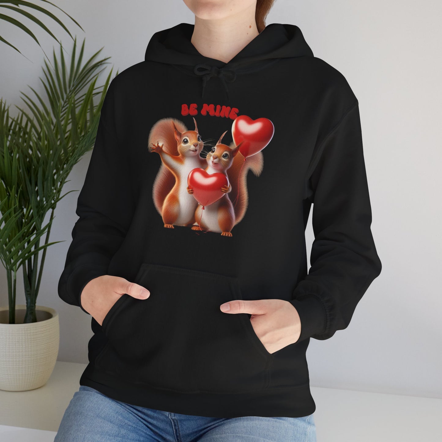 Nutty for You: "Be Mine" Squirrel Couple Love Heart Hoodie