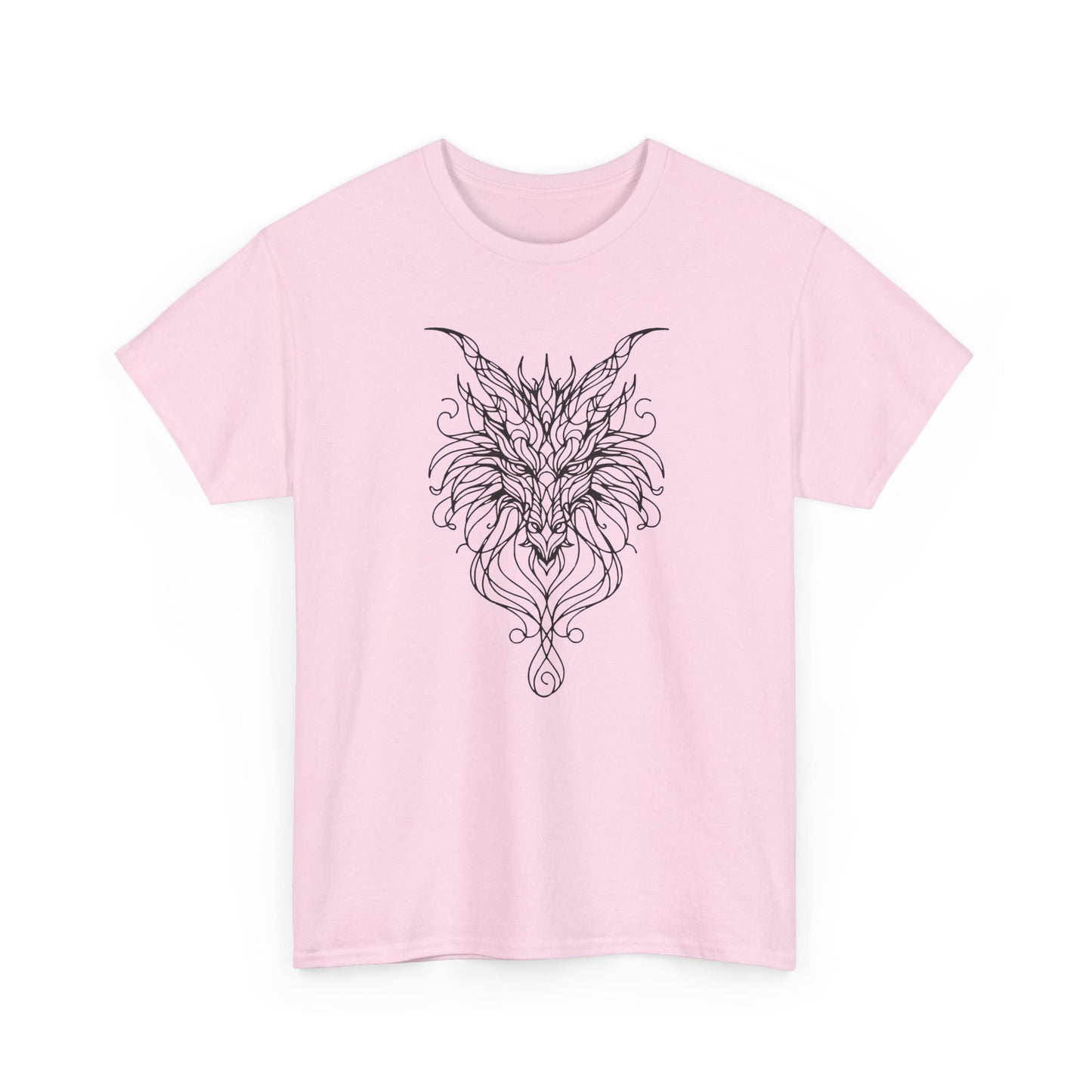 Dragon Line Art Shirt | Mythical Creature Sketch Tee | Minimalist Tattoo Style Top | Intricate Fantasy Art Gift | Unisex White T-Shirt