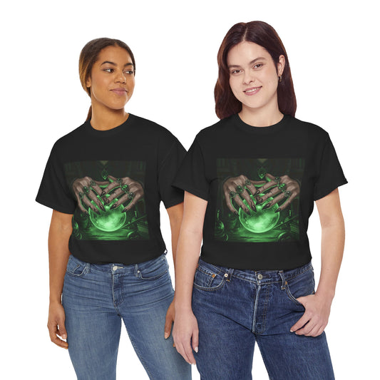Sorceress's Grasp: Glowing Crystal Ball & Dark Witch Hands