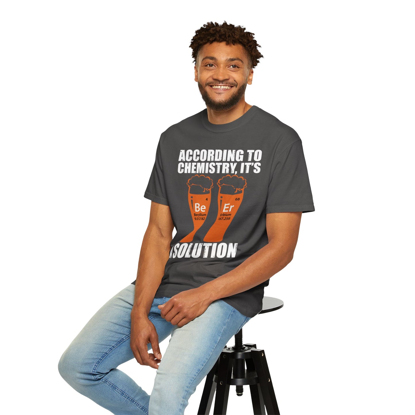 Viral Science BeEr Chemistry T-Shirt - Periodic Table Elements Graphic Comfort Colors Ring Spun Cotton Tee - Gift for Science Nerds