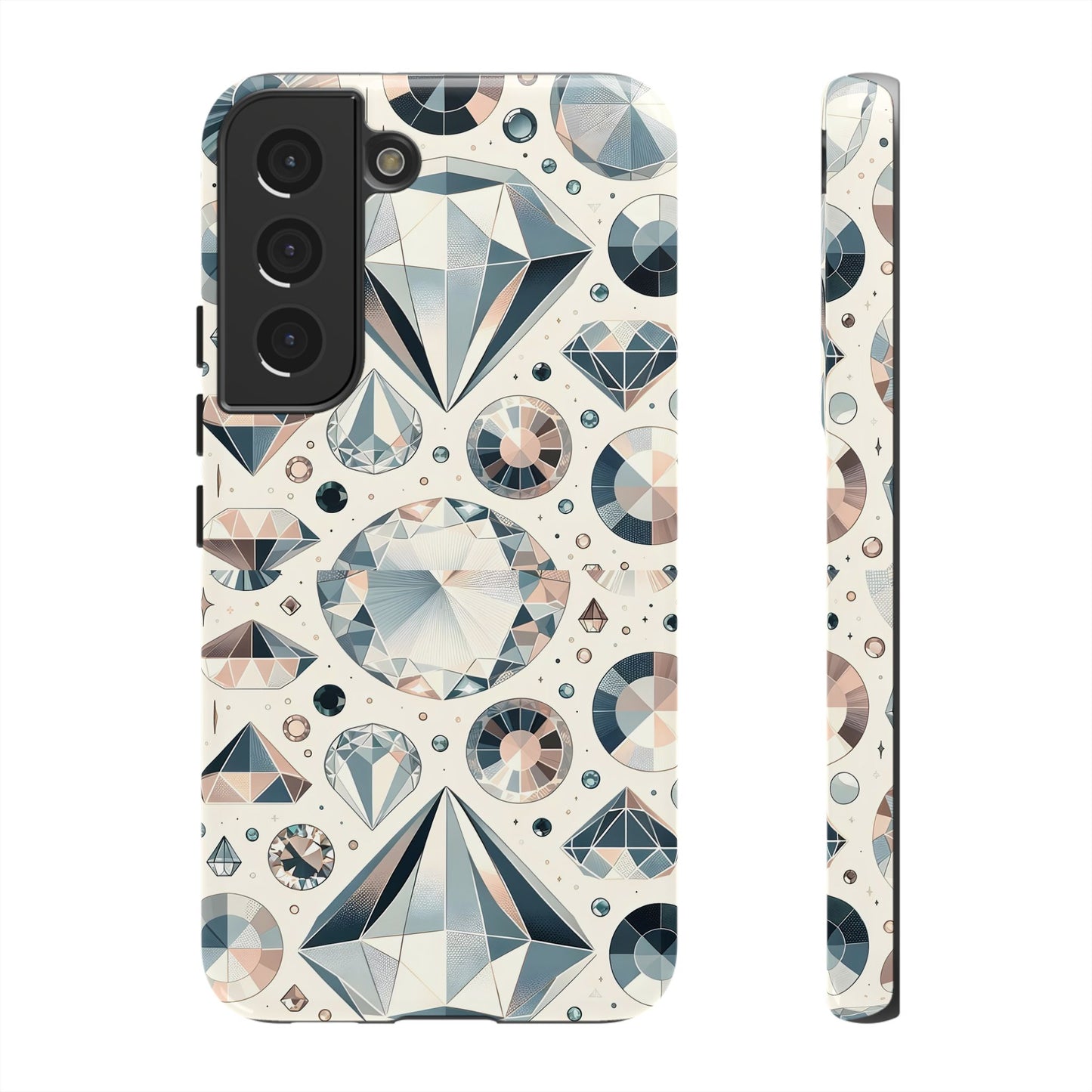 Diamond Pattern iPhone Case | Dual Layer Tough Cover | Luxury Gemstone Print | Glossy or Matte Finish | Shockproof Polycarbonate & TPU Shell