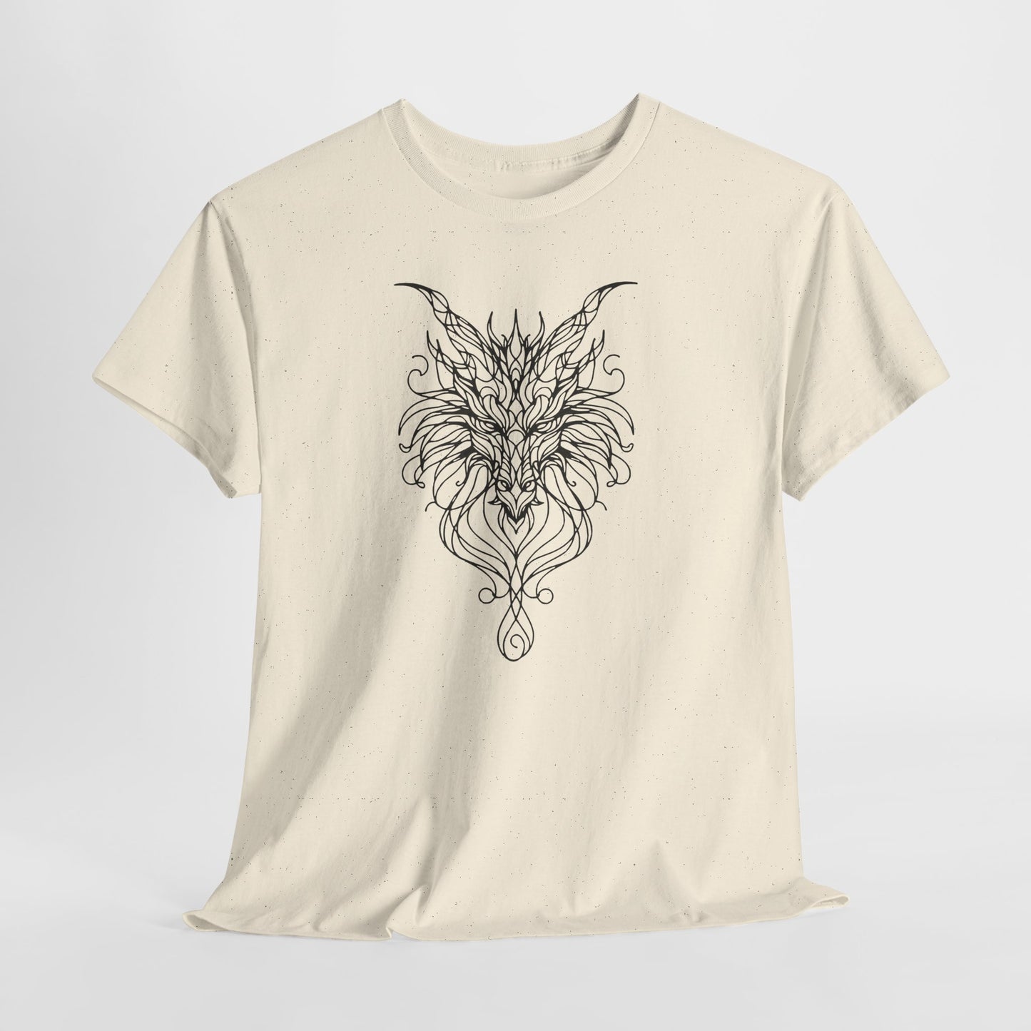 Dragon Line Art Shirt | Mythical Creature Sketch Tee | Minimalist Tattoo Style Top | Intricate Fantasy Art Gift | Unisex White T-Shirt