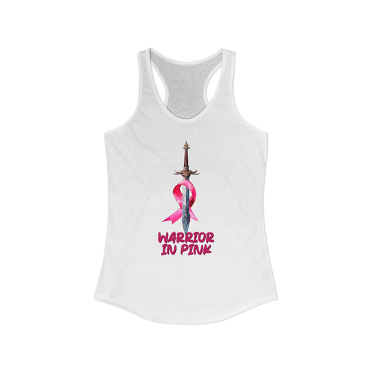 Warrior in Pink Tank Top | Breast Cancer Awareness Racerback | Sword & Ribbon Survivor Shirt | Support Squad Gift | Women's Activewear