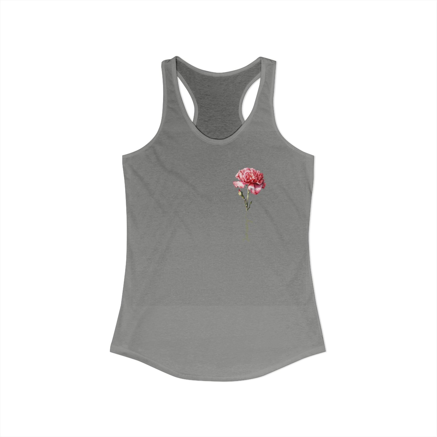 January Birth Flower Racerback – Watercolor Carnation Tank for New‑Year Queens