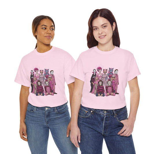 Horror Queens Fighting for a Cause Unisex Tee - Breast Cancer Awareness Month