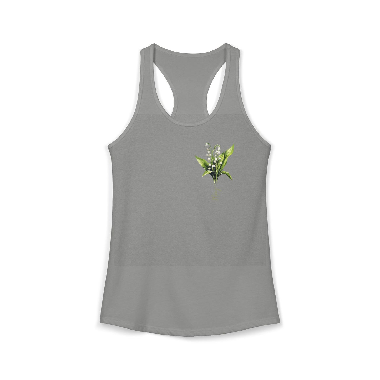 May Blossom Elegance – Lily of the Valley Women’s Racerback Tank Top