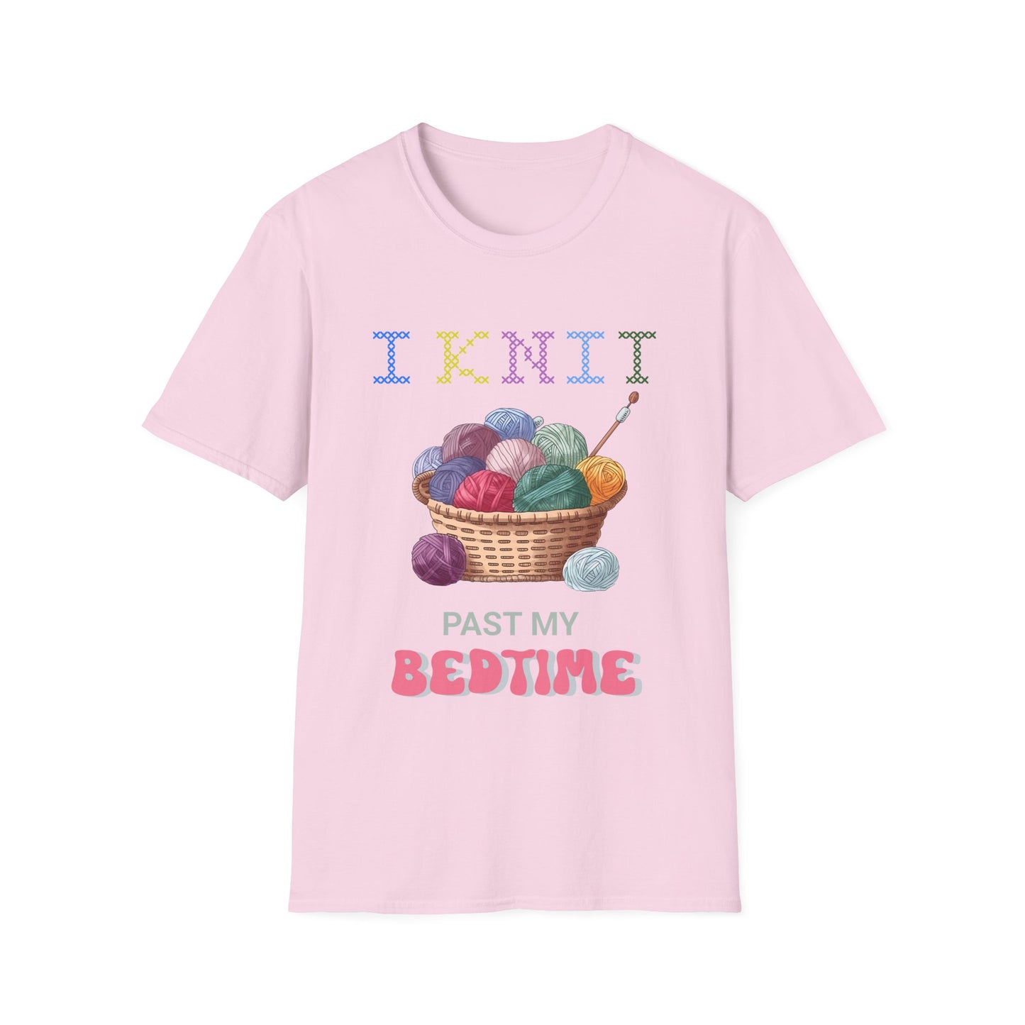 I Knit Past My Bedtime – Funny Yarn Lover T‑Shirt for Obsessive Night‑Owl Knitters