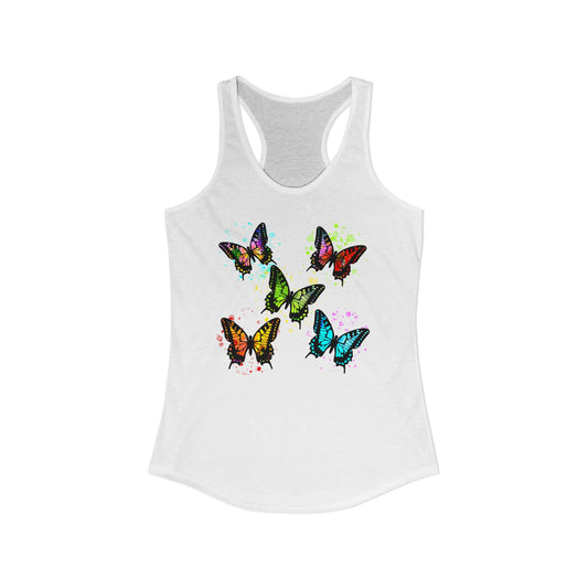 Vibrant Watercolor Butterfly Tank Top – Artistic Summer Wear