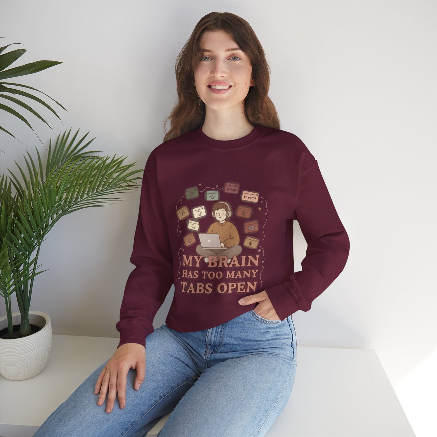 The "Balanced Chaos" Earth Tone ADHD Crewneck