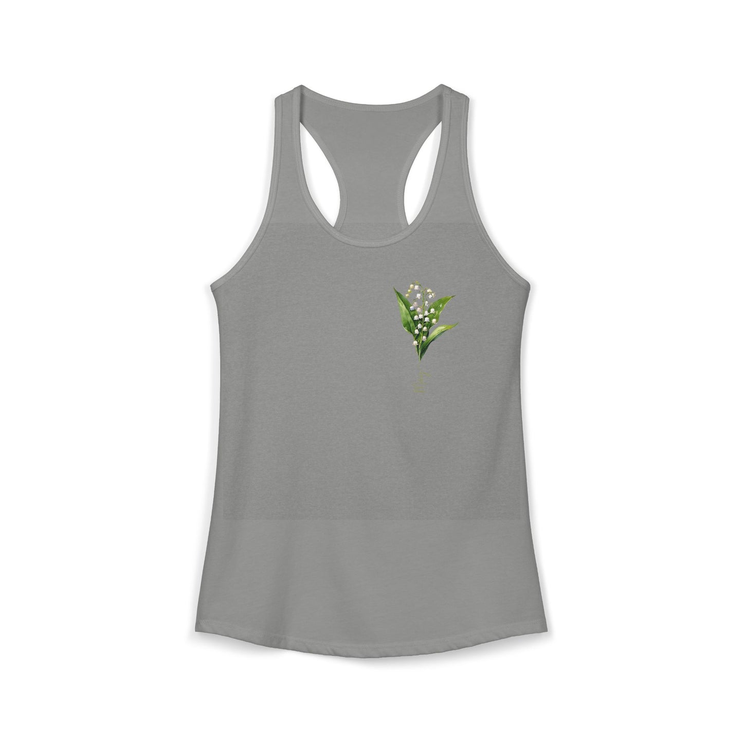 May Birth Flower Elegance – Lily of the Valley Women’s Racerback Tank