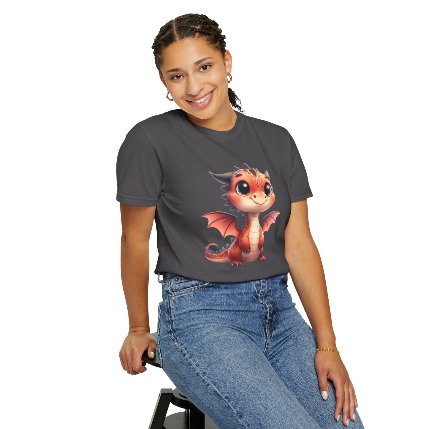 Playful Whimsy Dragon - Unique Cartoon-Style Dragon T-Shirt Design for Fun and Fantasy Lovers