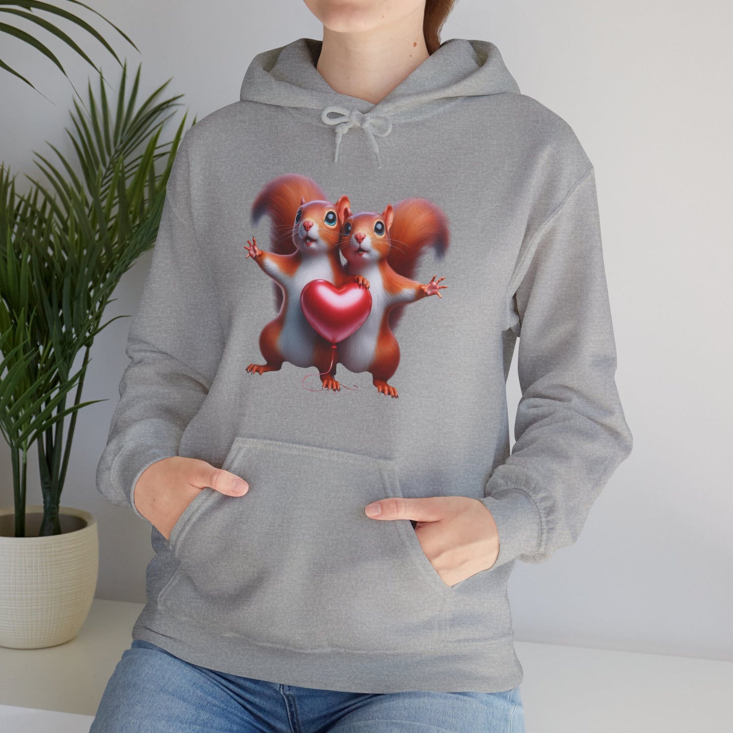 Squirrel Couple Heart Hoodie," "Cute Animal Hoodie