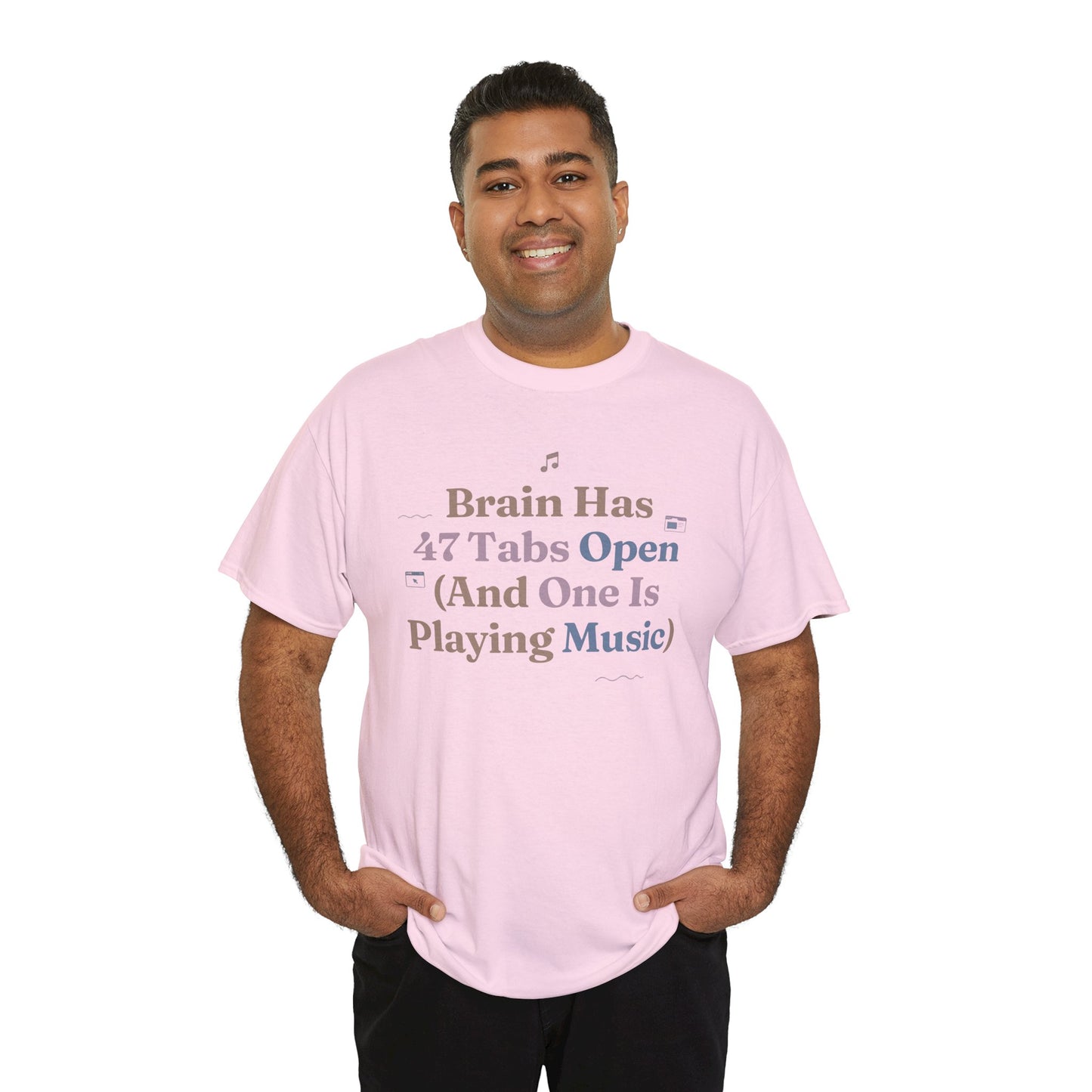 ADHD Lofi Aesthetic: 'Brain Has 47 Tabs Open (And One Is Playing Music)' Graphic Tee