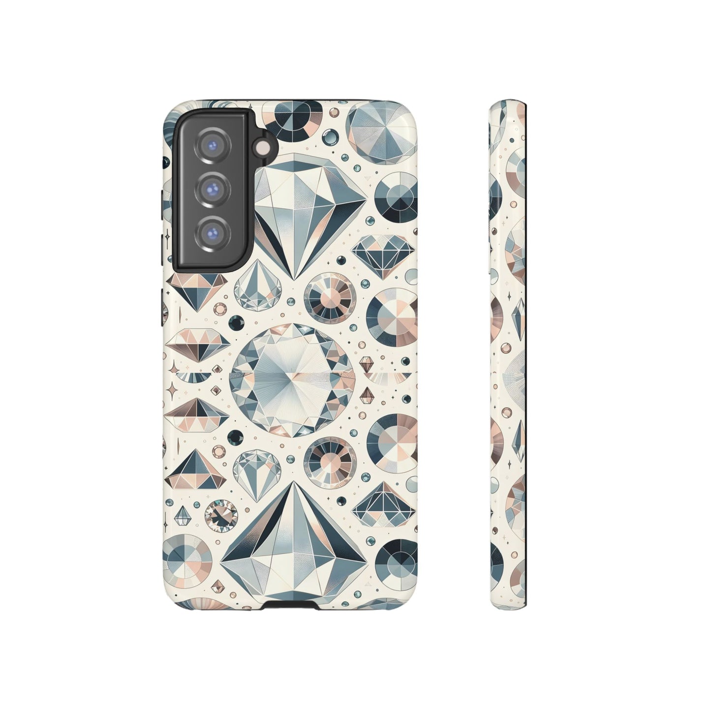 Diamond Pattern iPhone Case | Dual Layer Tough Cover | Luxury Gemstone Print | Glossy or Matte Finish | Shockproof Polycarbonate & TPU Shell