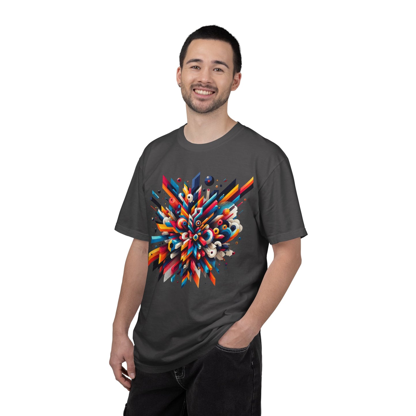 Abstract Art Energy Shirt | Comfort Colors 1717 | Vibrant Geometric Explosion Tee | Soft Washed Garment Dyed Cotton | Artistic Streetwear