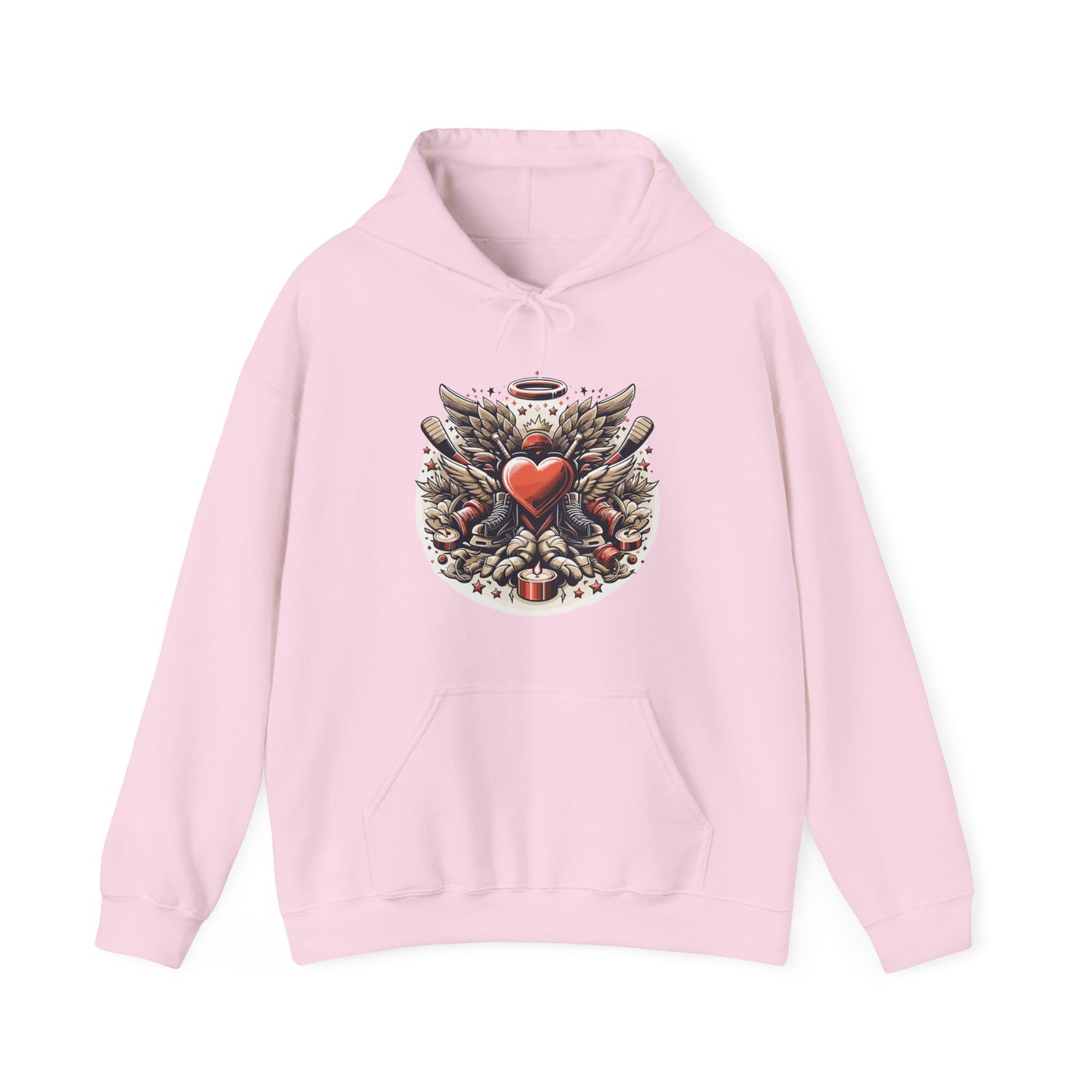 Hockey Heart & Angel Wings Hoodie | Edgy "Love the Game" Sweatshirt | Unique Sports Valentine's Gift