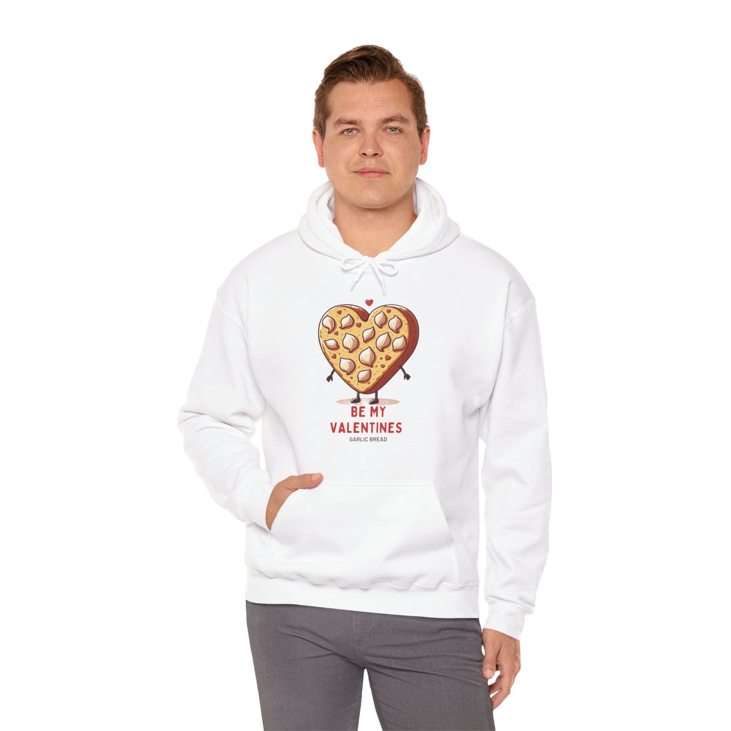 Garlic Bread Heart Hoodie Be My Valentines Unisex Sweatshirt - Funny Foodie Gift
