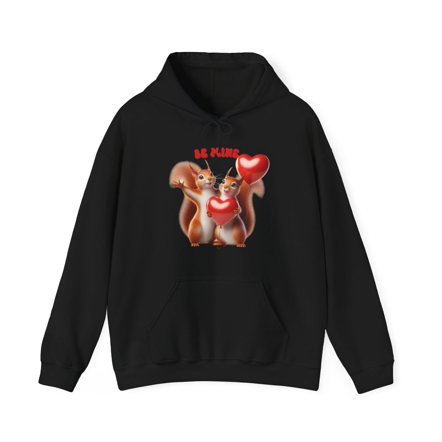 Nutty for You: "Be Mine" Squirrel Couple Love Heart Hoodie