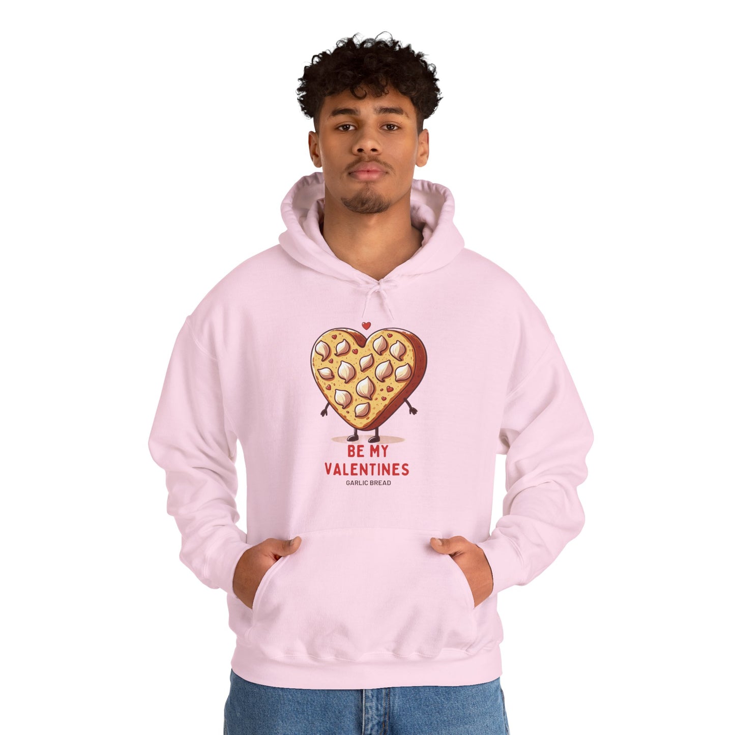 Garlic Bread Heart Hoodie Be My Valentines Unisex Sweatshirt - Funny Foodie Gift