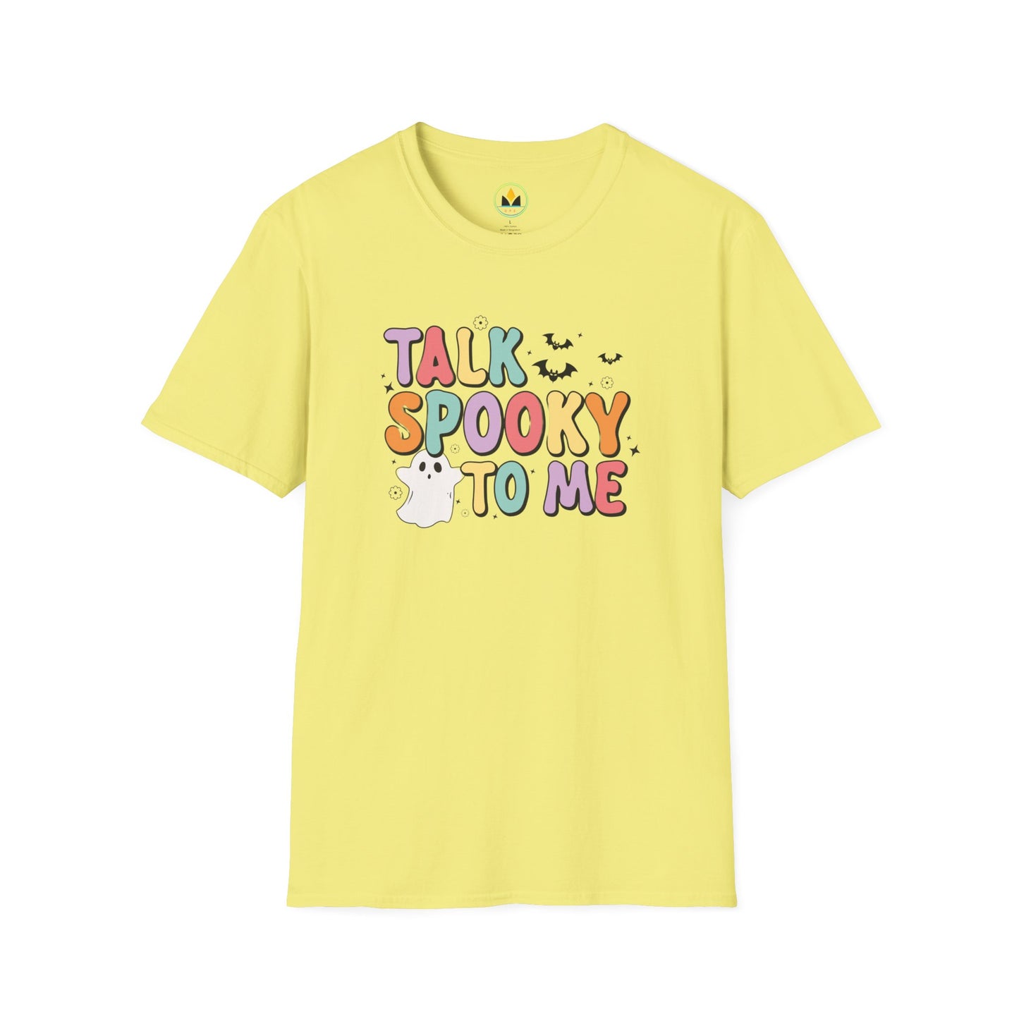 Talk Spooky To Me – Cute Pastel Ghost Halloween T‑Shirt for Spooky Season Lovers