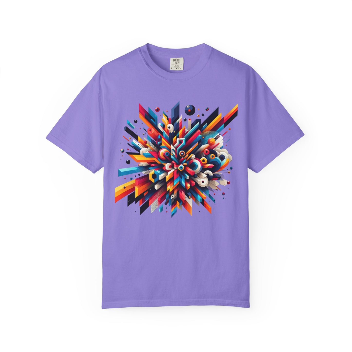 Abstract Art Energy Shirt | Comfort Colors 1717 | Vibrant Geometric Explosion Tee | Soft Washed Garment Dyed Cotton | Artistic Streetwear