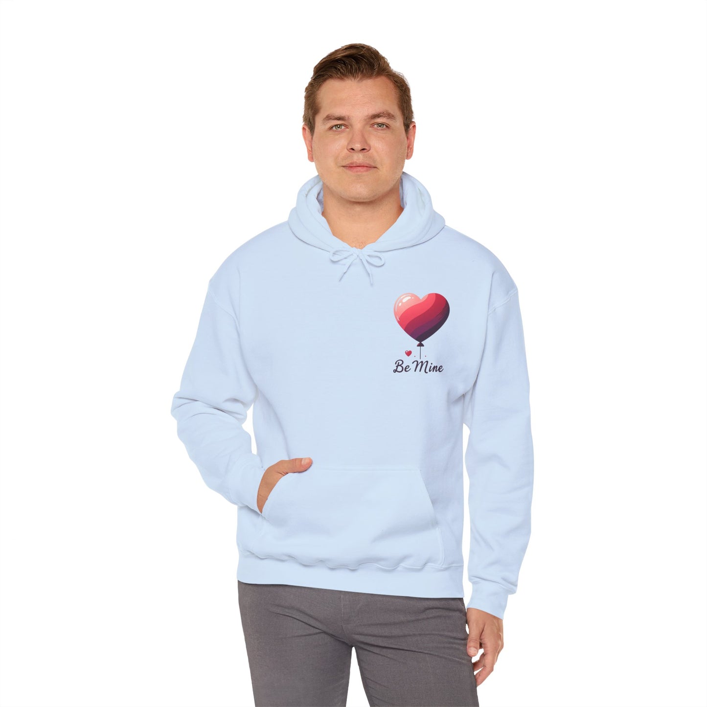 Minimalist Be Mine Valentine Heart Balloon Hoodie | Aesthetic Romantic Couple Sweatshirt