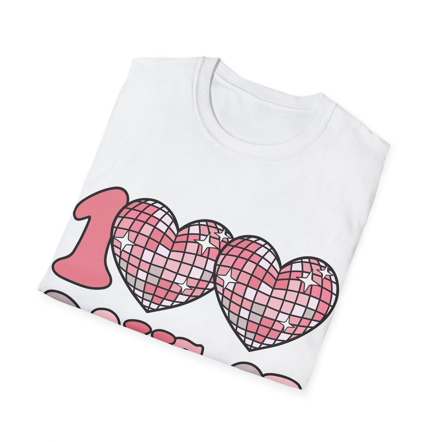 00 Days of School Shirt | Retro Pink Disco Hearts Tee | Vintage Bubble Letter Teacher & Student Top | Soft Ring-Spun Cotton Gift