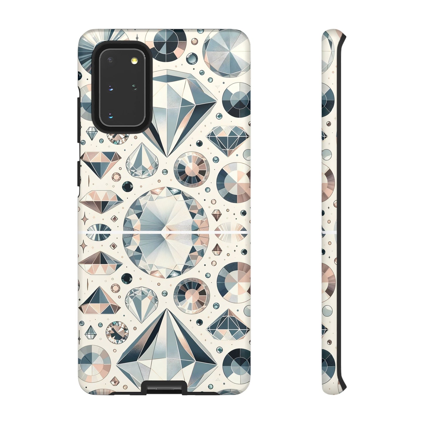 Diamond Pattern iPhone Case | Dual Layer Tough Cover | Luxury Gemstone Print | Glossy or Matte Finish | Shockproof Polycarbonate & TPU Shell