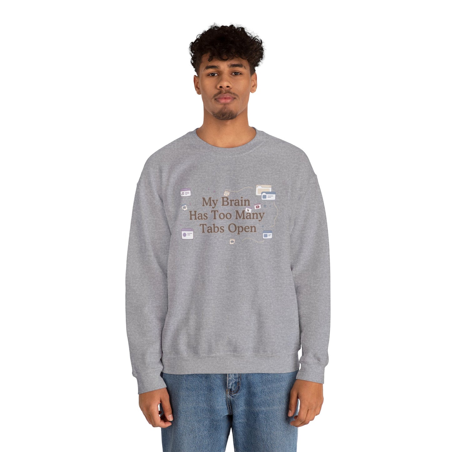 ADHD Minimalist Brain | Oversized Aesthetic Crewneck Sweatshirt