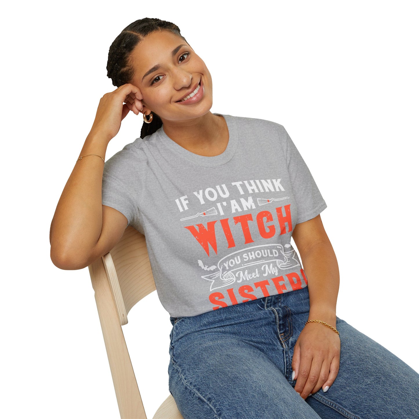 Humorous Witch Sister Halloween Unique Spooky Season Softstyle T-Shirt