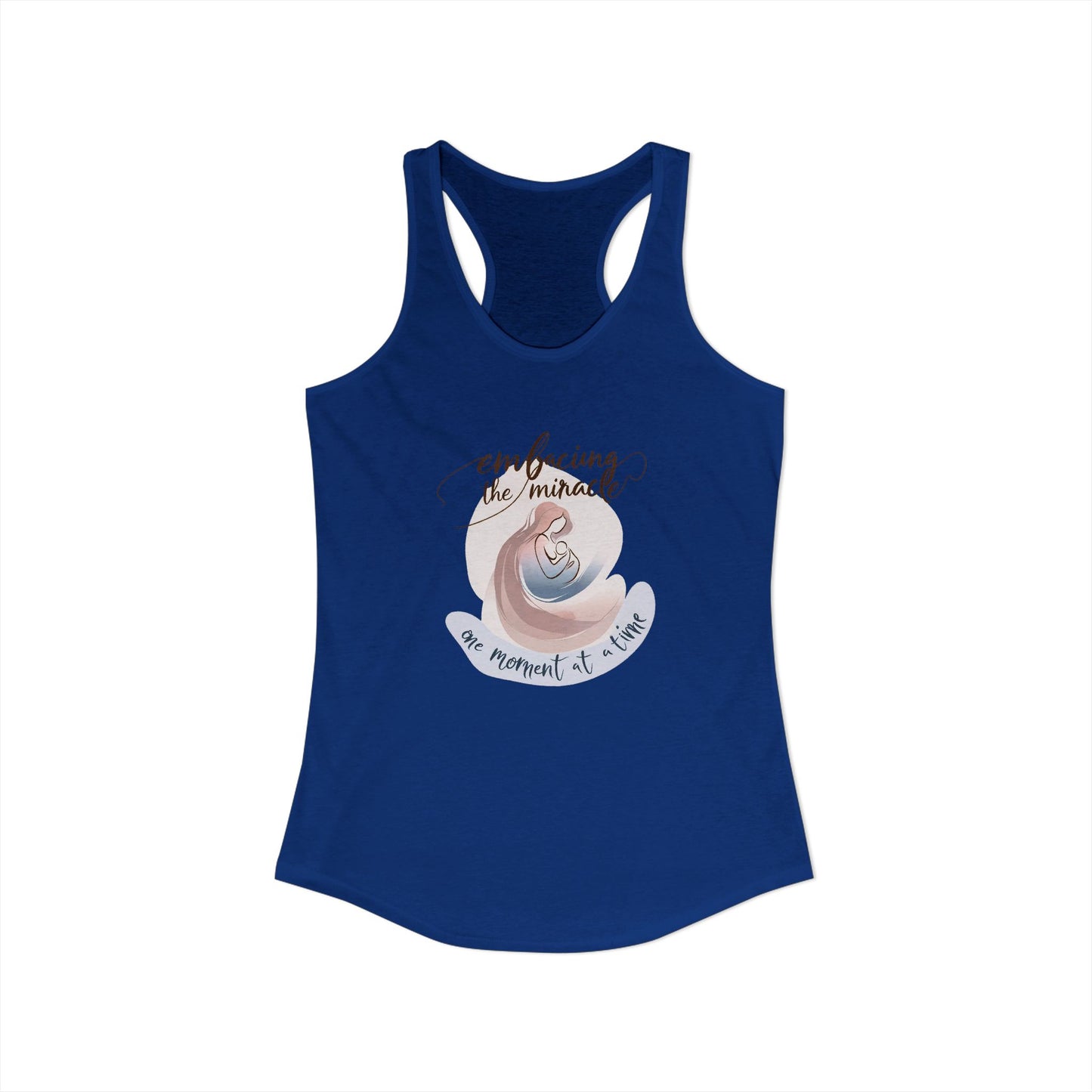 Embracing the Miracle Maternity Racerback – One Moment at a Time Pregnancy Tank