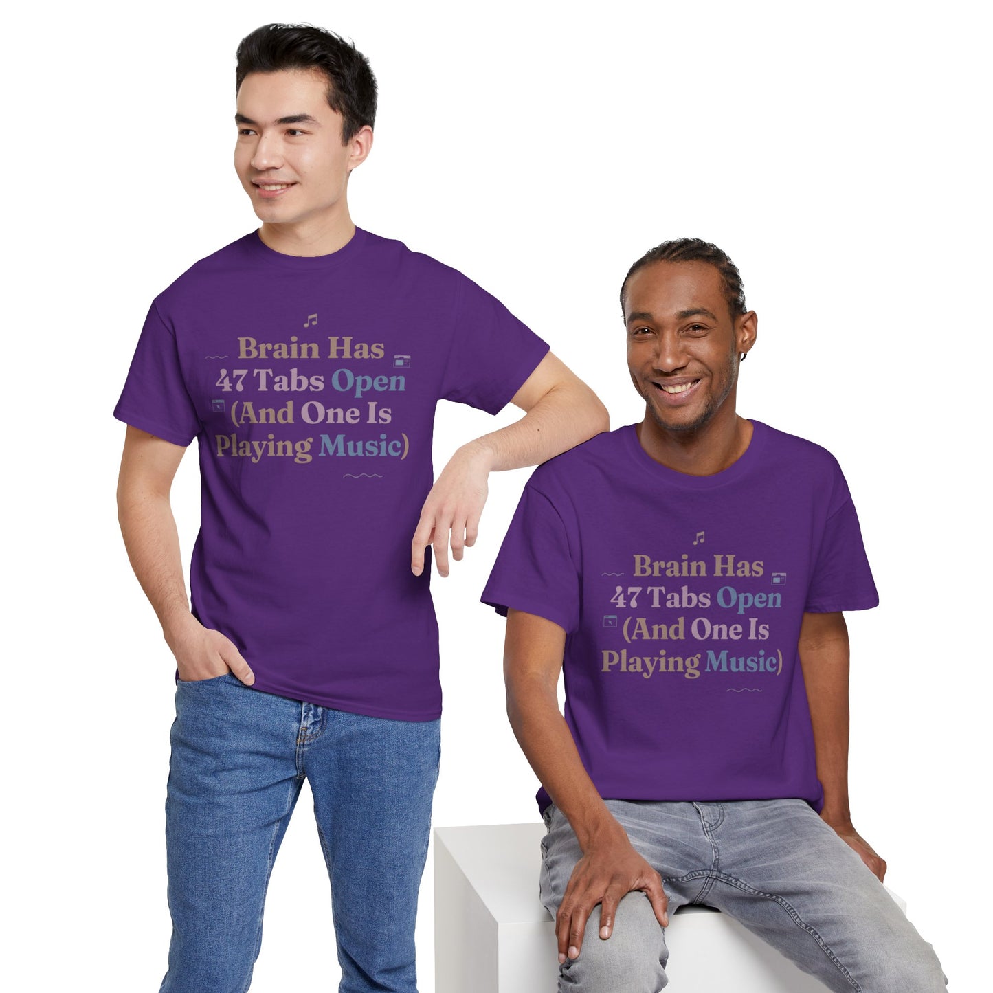 ADHD Lofi Aesthetic: 'Brain Has 47 Tabs Open (And One Is Playing Music)' Graphic Tee