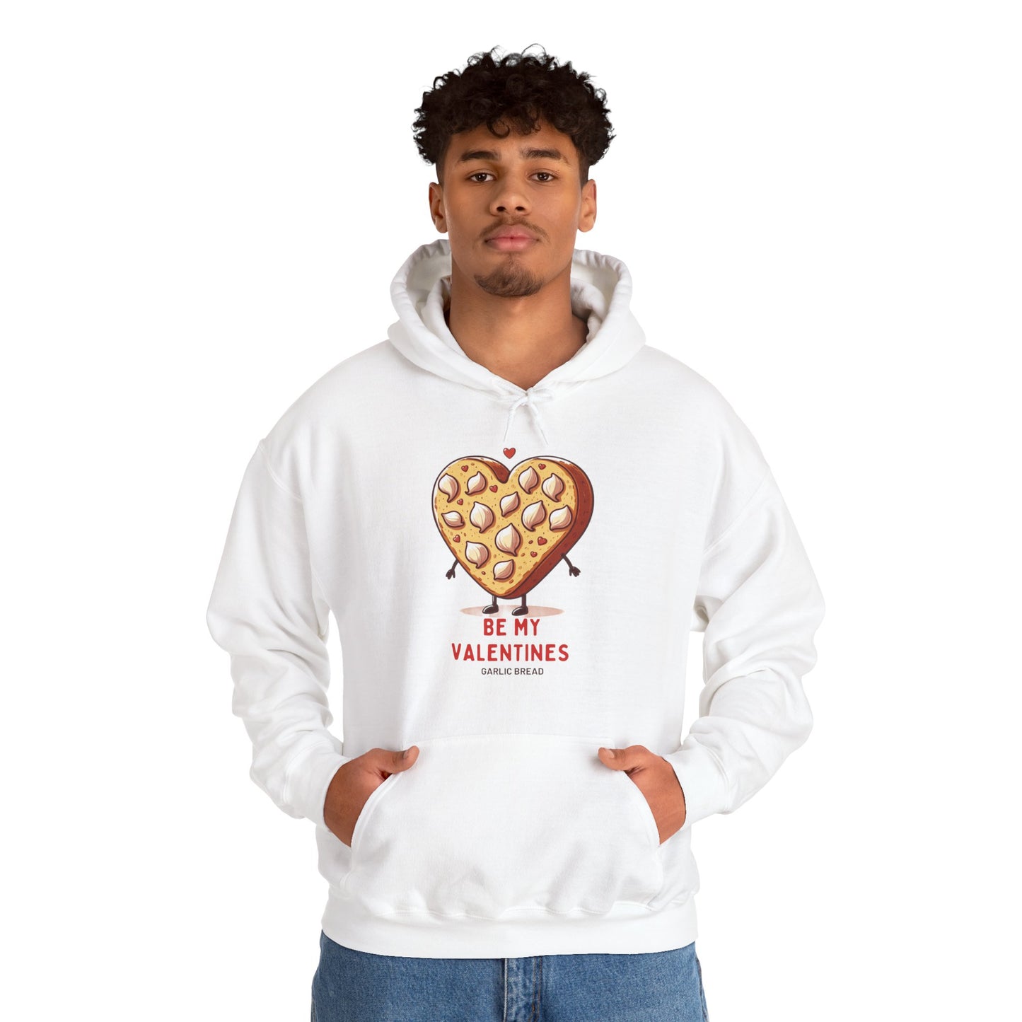 Garlic Bread Heart Hoodie Be My Valentines Unisex Sweatshirt - Funny Foodie Gift