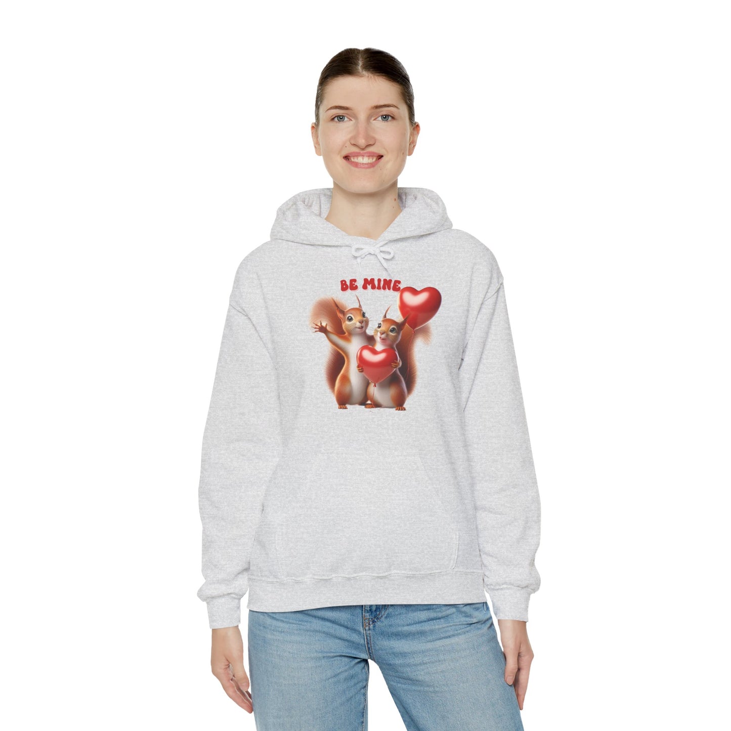 Nutty for You: "Be Mine" Squirrel Couple Love Heart Hoodie