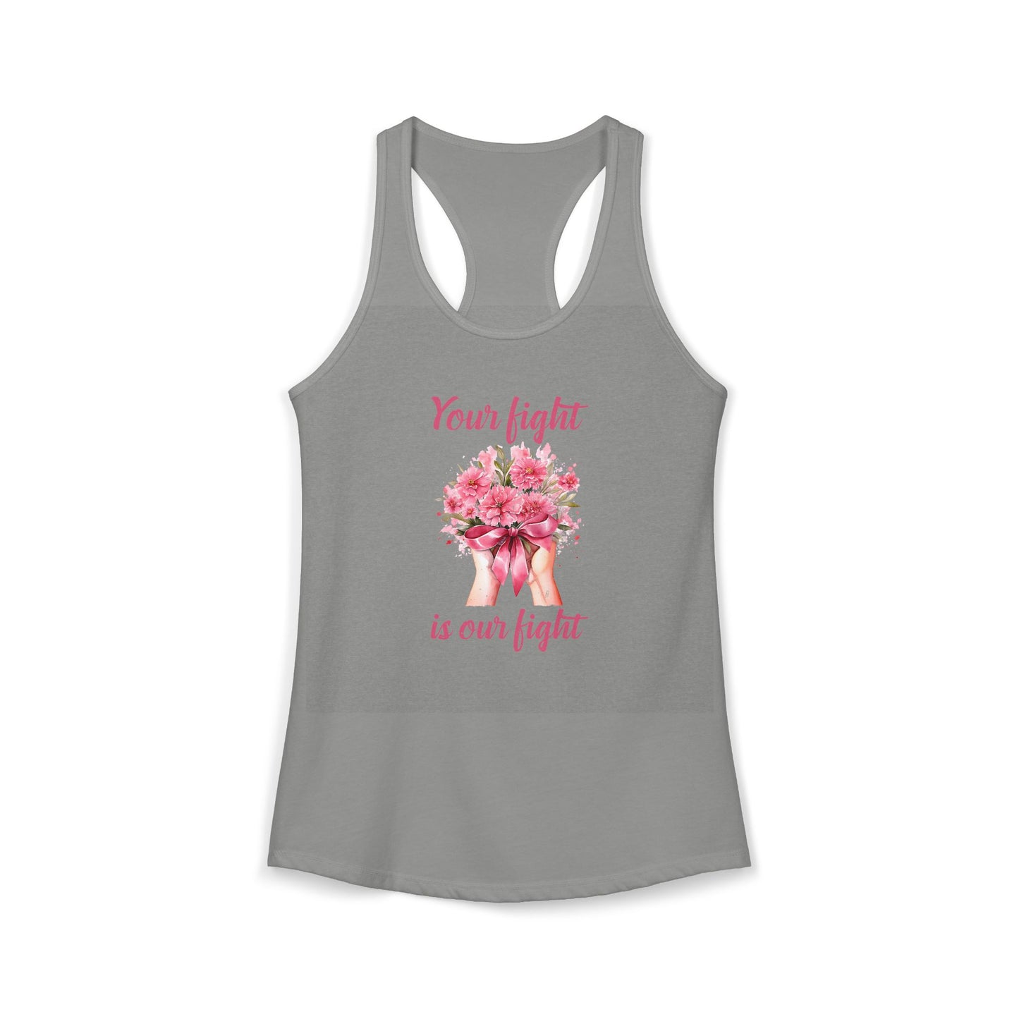 Women’s “Your Fight Is Our Fight” Cancer Awareness Racerback Tank Top
