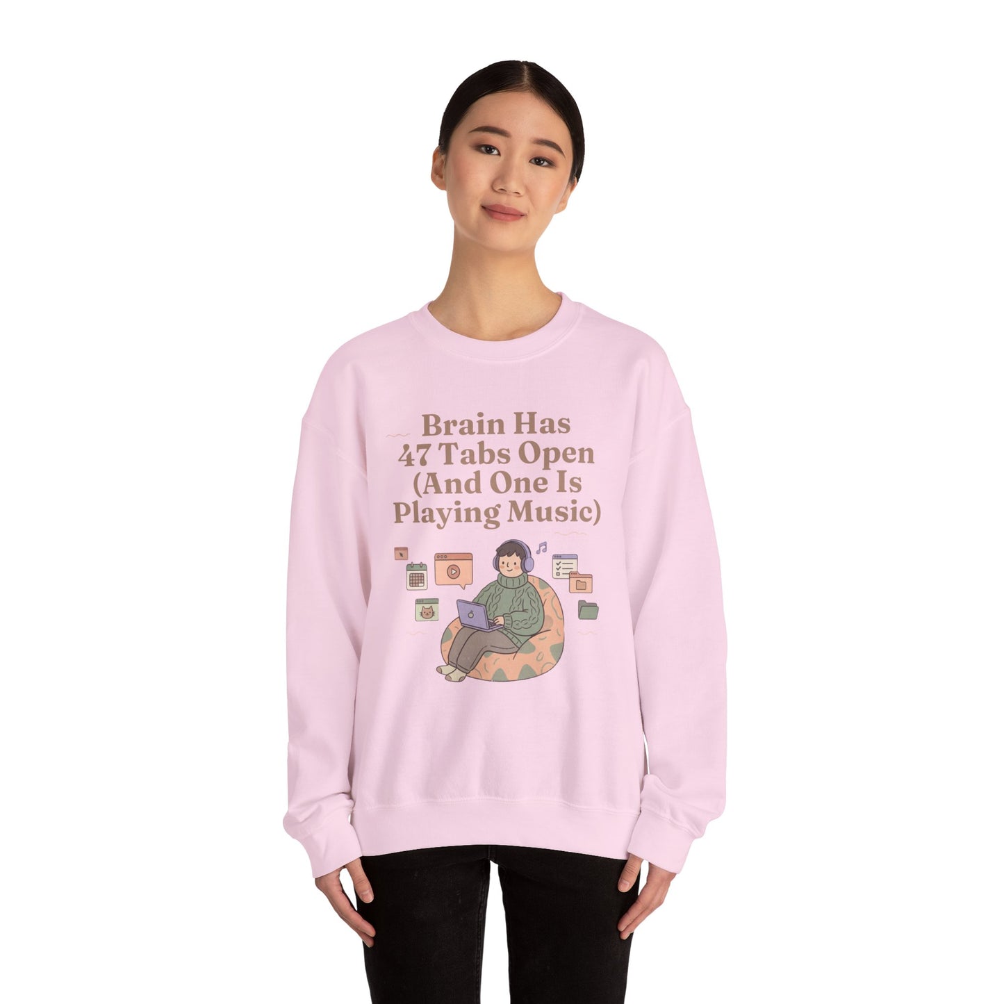 Hyperfocus Mode: '47 Tabs Open & Playing Music' Neurospicy Lofi Sweatshirt