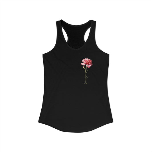 January Birth Flower Racerback – Watercolor Carnation Tank for New‑Year Queens