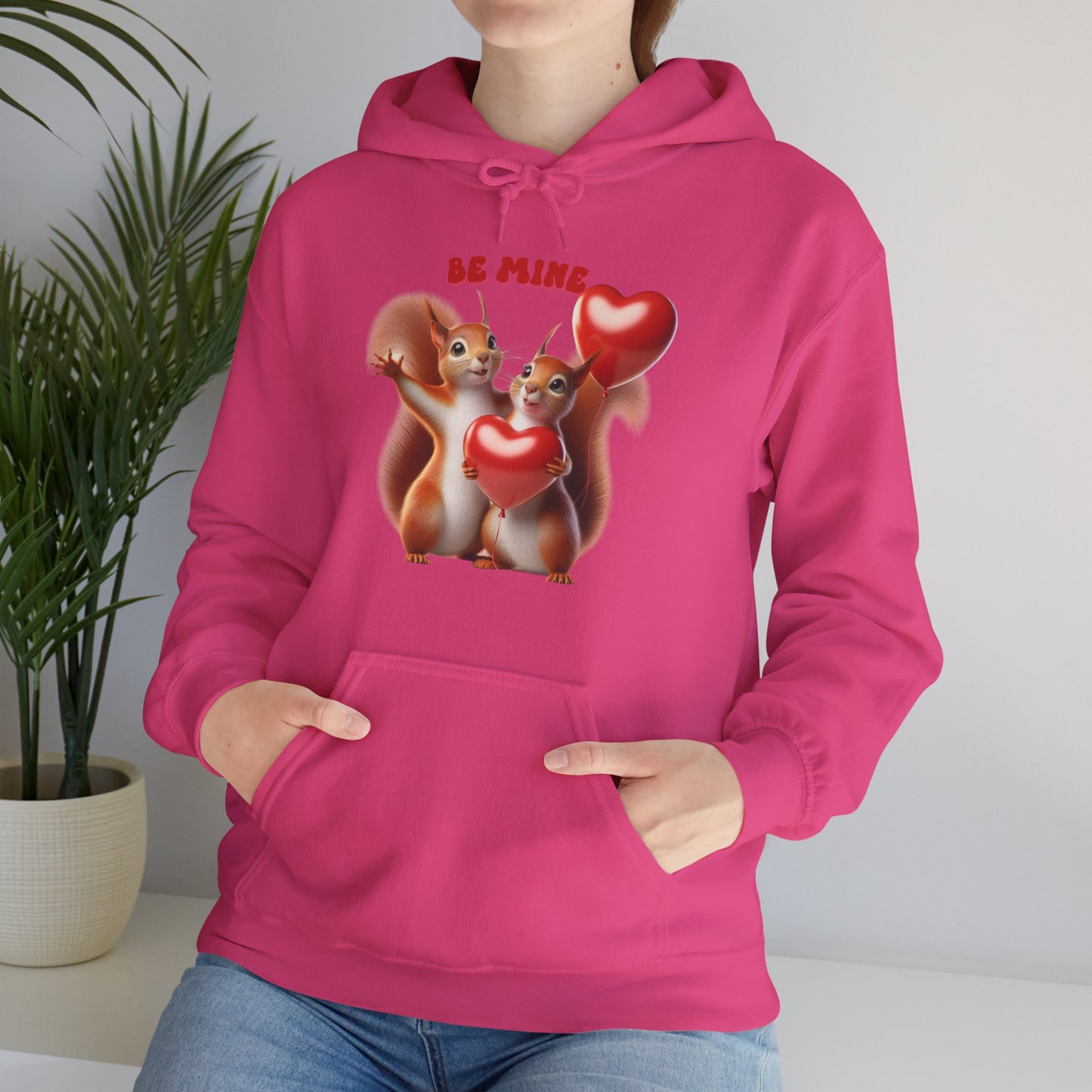 Nutty for You: "Be Mine" Squirrel Couple Love Heart Hoodie