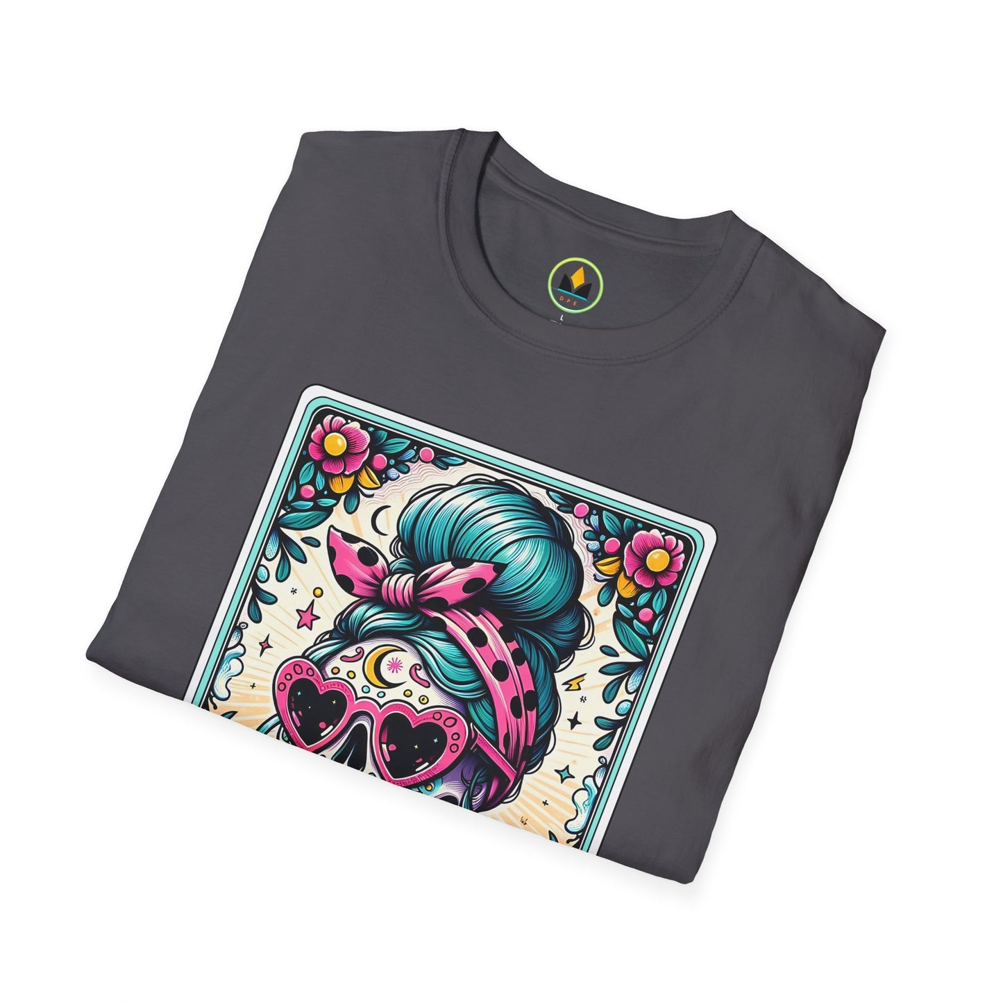 Vibrant Sugar Skull T-Shirt - Unique Spooky Halloween Apparel Inspired by Dia de los Muertos