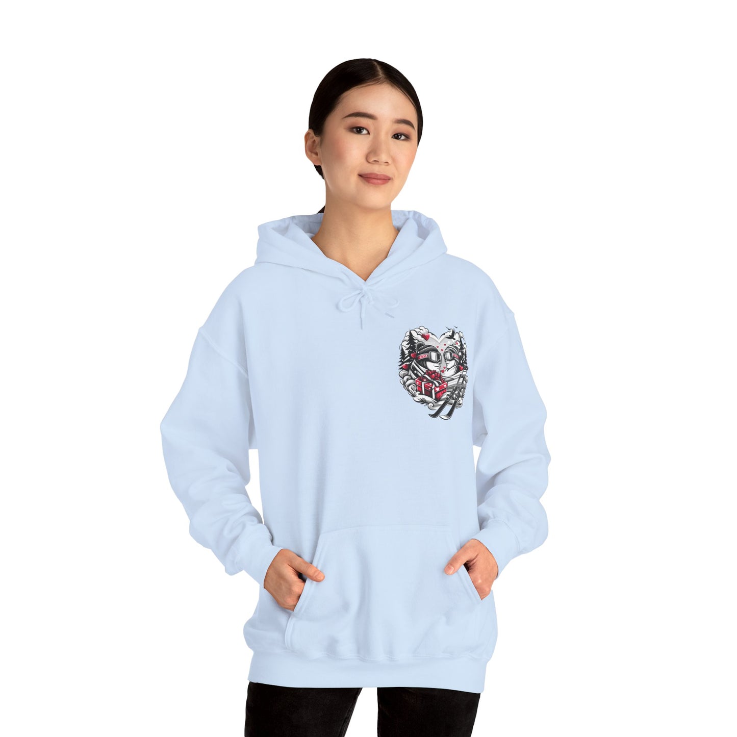 Love on the Slopes" Ski Couple Hoodie | Matching Winter Retreat Sweatshirt | Romantic Après-Ski Gift
