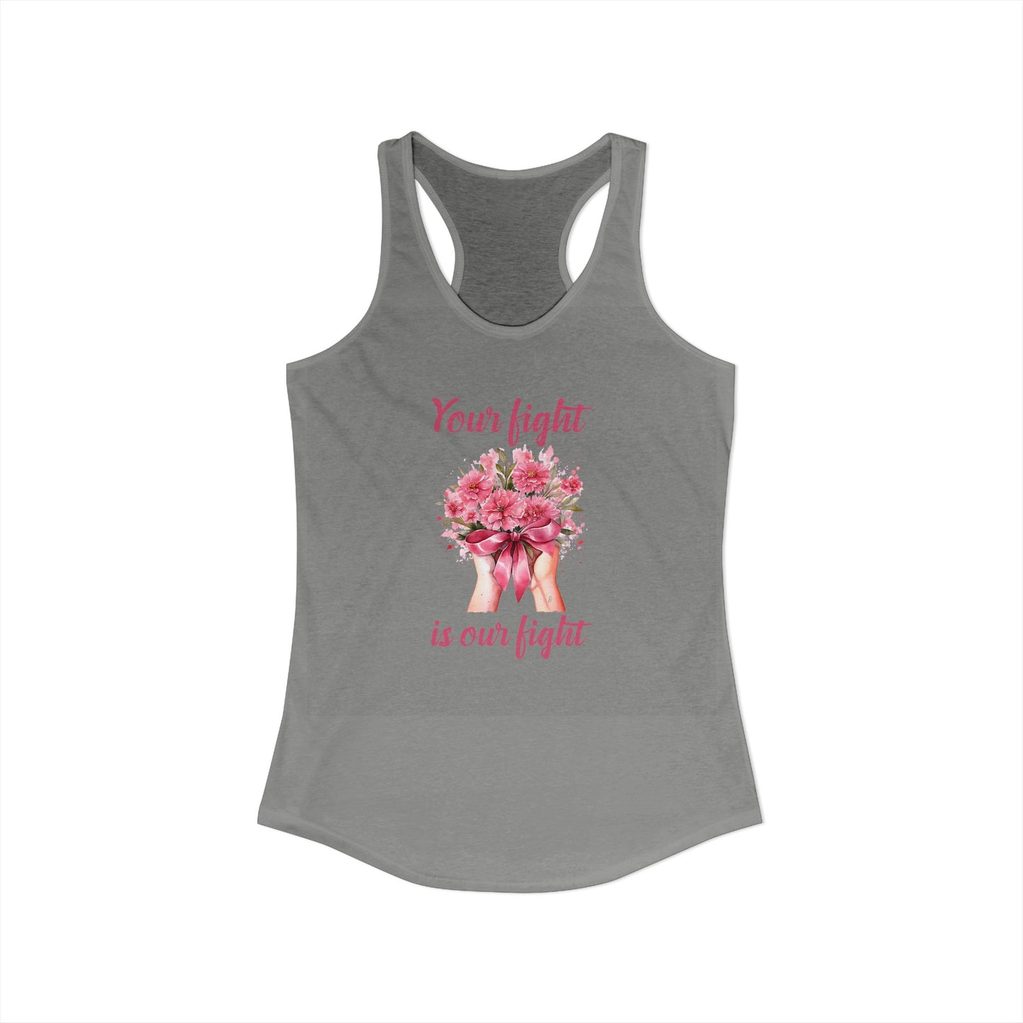 Women’s “Your Fight Is Our Fight” Cancer Awareness Racerback Tank Top
