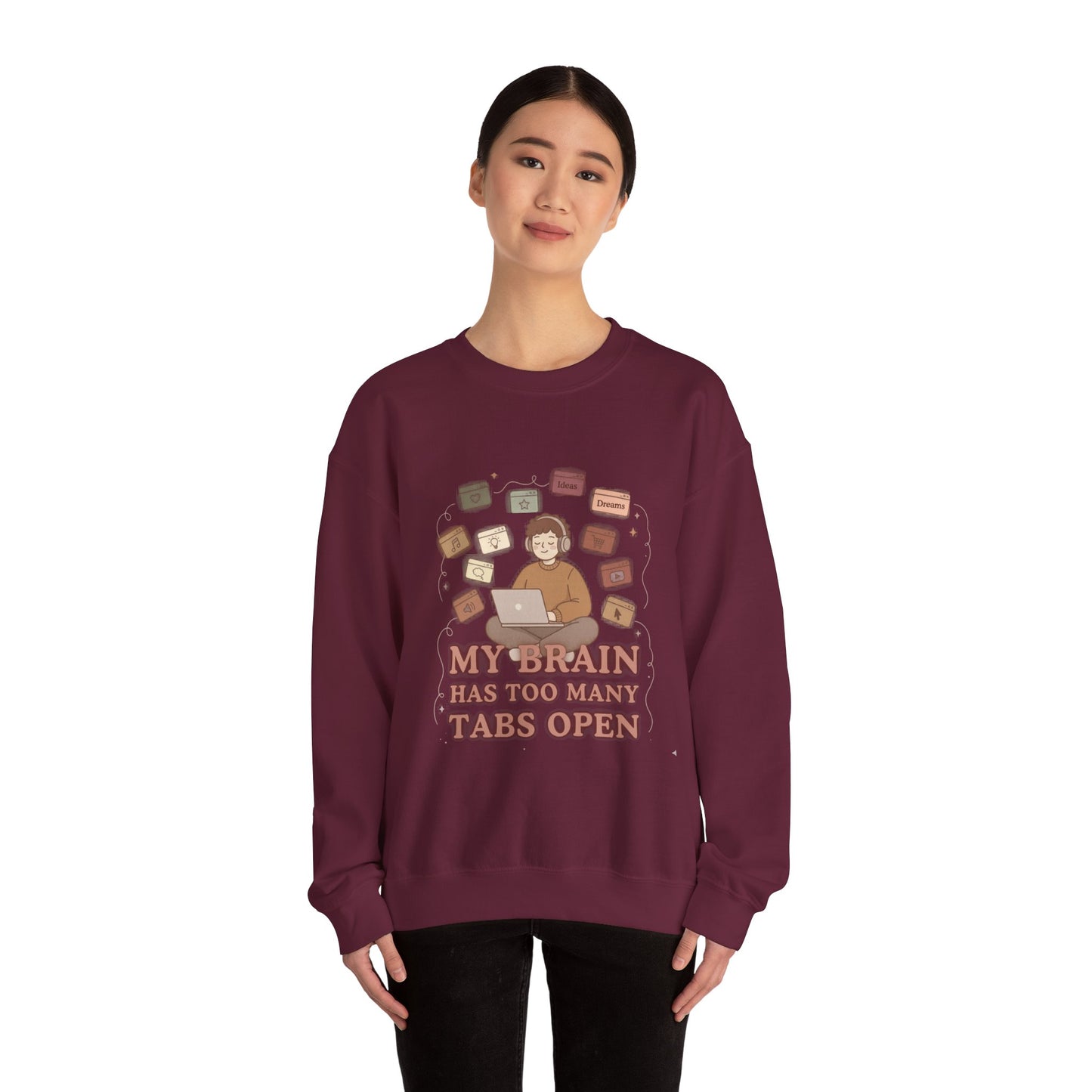 The "Balanced Chaos" Earth Tone ADHD Crewneck