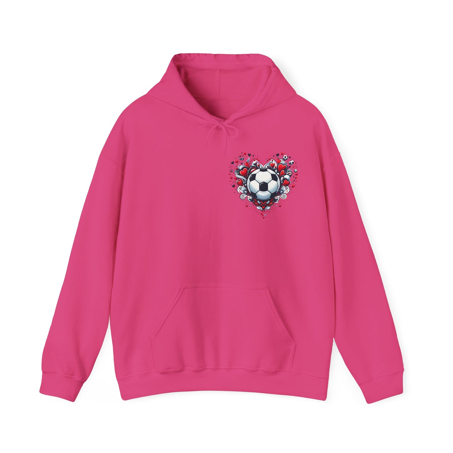 Love the Game Soccer Heart Hoodie | Minimalist Left-Chest Print | Soccer Mom & Fan Gift