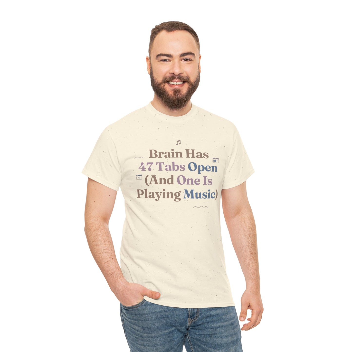 ADHD Lofi Aesthetic: 'Brain Has 47 Tabs Open (And One Is Playing Music)' Graphic Tee
