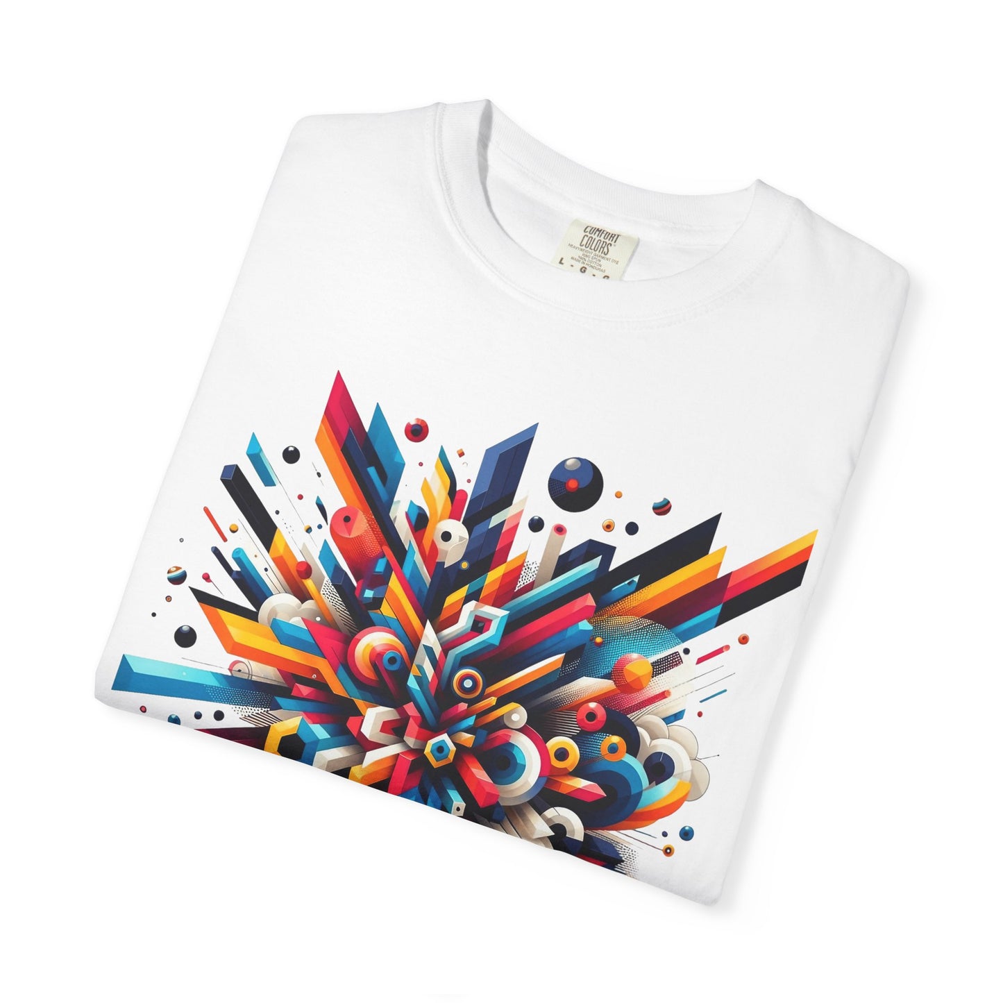 Abstract Art Energy Shirt | Comfort Colors 1717 | Vibrant Geometric Explosion Tee | Soft Washed Garment Dyed Cotton | Artistic Streetwear
